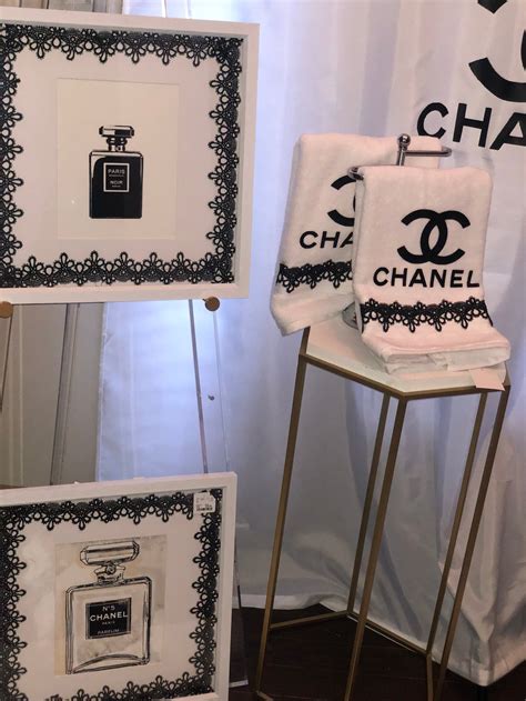 chanel napkins|chanel inspired bathroom decor.